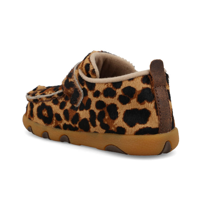 Twisted X Infant Girls Driving Moc Leopard Cowhide Slip-On Shoes