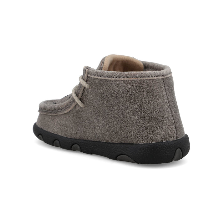 Twisted X Infant Unisex Driving Moc Barbwire Grey/Black Leather Chukka Boots