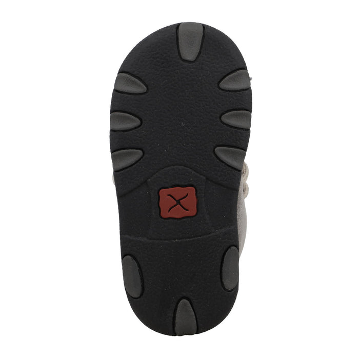 Twisted X Infant Unisex Driving Moc Barbwire Grey/Black Leather Chukka Boots