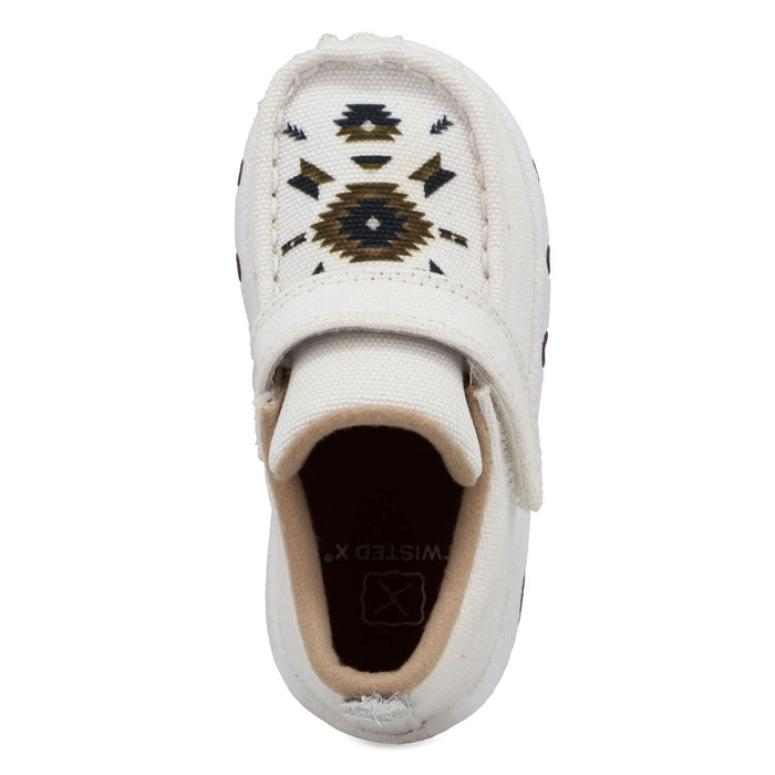 Twisted X Infant Unisex Driving Moc Southwest White Multi Fabric Slip-On Shoes