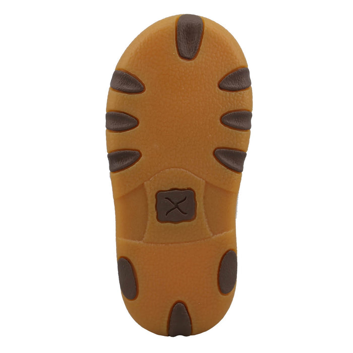 Twisted X Infant Unisex Driving Moc Dark Brown/White Fabric Chukka Boots