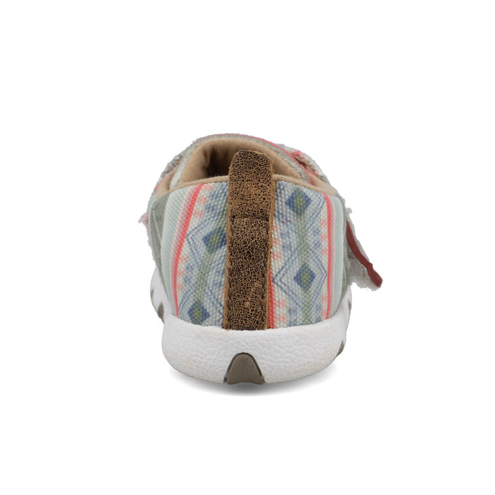 Twisted X Infant Girls Hooey Driving Moc Southwest Pink Fabric Slip-On Shoes