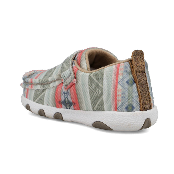 Twisted X Infant Girls Hooey Driving Moc Southwest Pink Fabric Slip-On Shoes