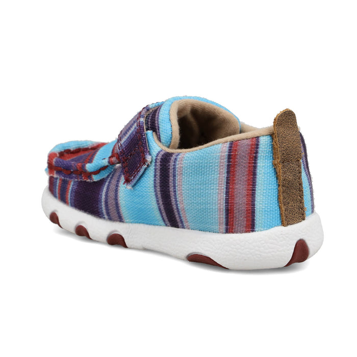 Twisted X Infant Unisex Hooey Driving Moc Serape Blue Fabric Slip-On Shoes