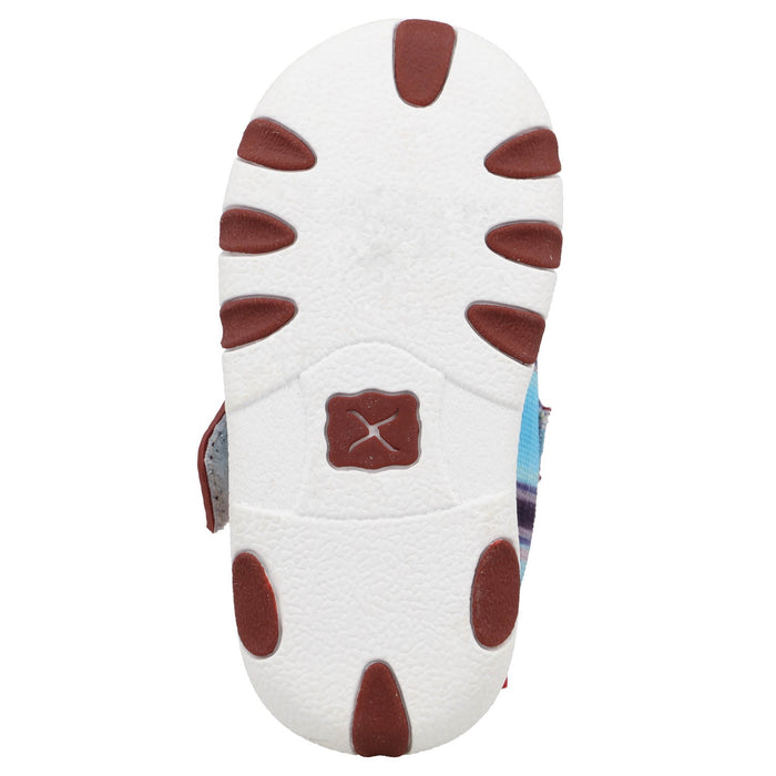Twisted X Infant Unisex Hooey Driving Moc Serape Blue Fabric Slip-On Shoes