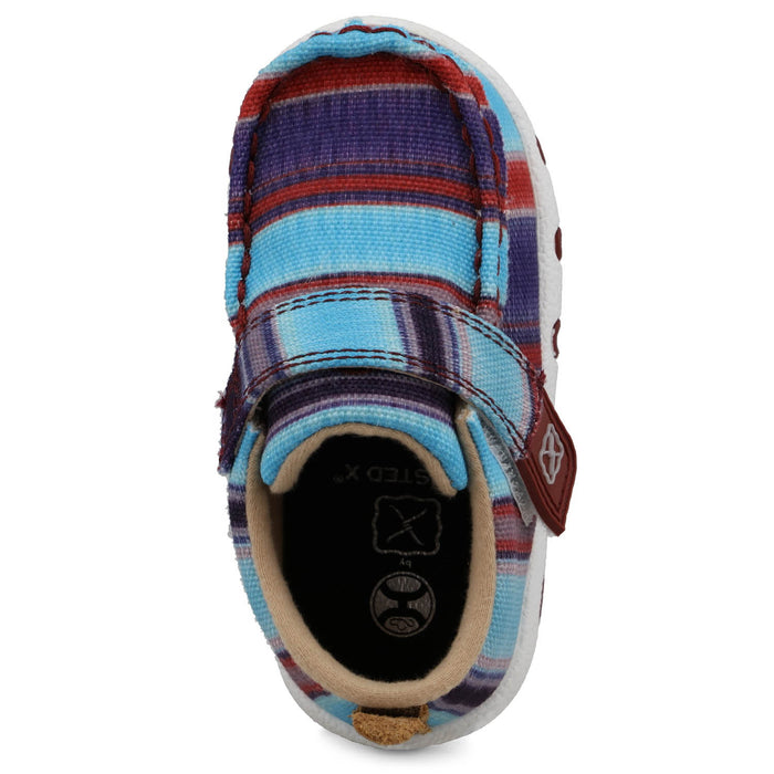 Twisted X Infant Unisex Hooey Driving Moc Serape Blue Fabric Slip-On Shoes
