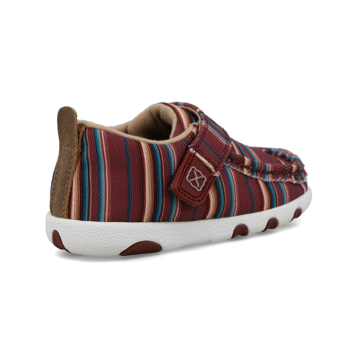 Twisted X Infant Unisex Hooey Driving Moc Serape Mauve Fabric Slip-On Shoes