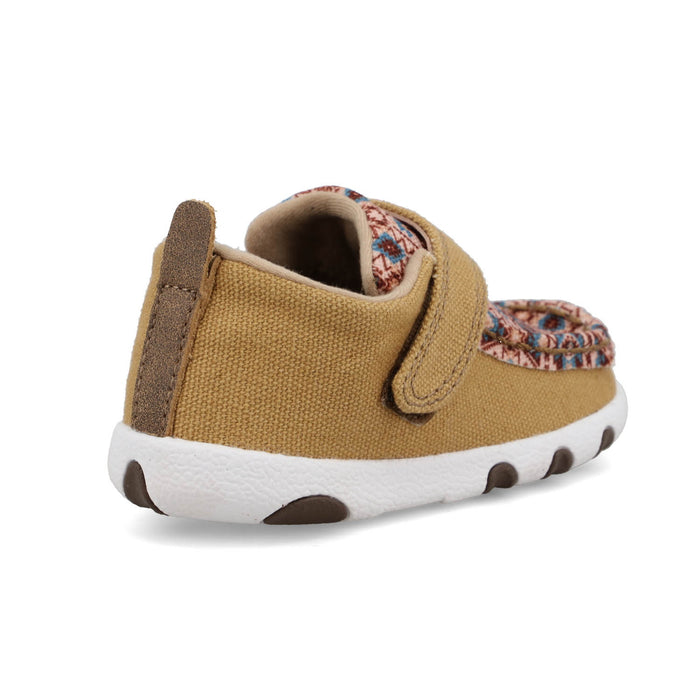 Twisted X Infant Unisex Hooey Driving Moc Aztec Beeswax Fabric Slip-On Shoes
