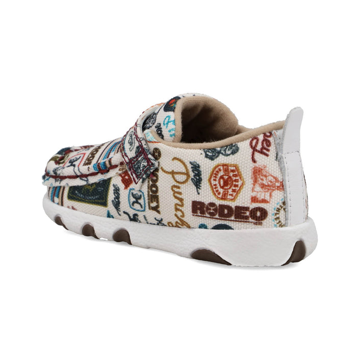 Twisted X Infant Unisex Hooey Driving Moc Words Multi-Color Fabric Slip-On Shoes