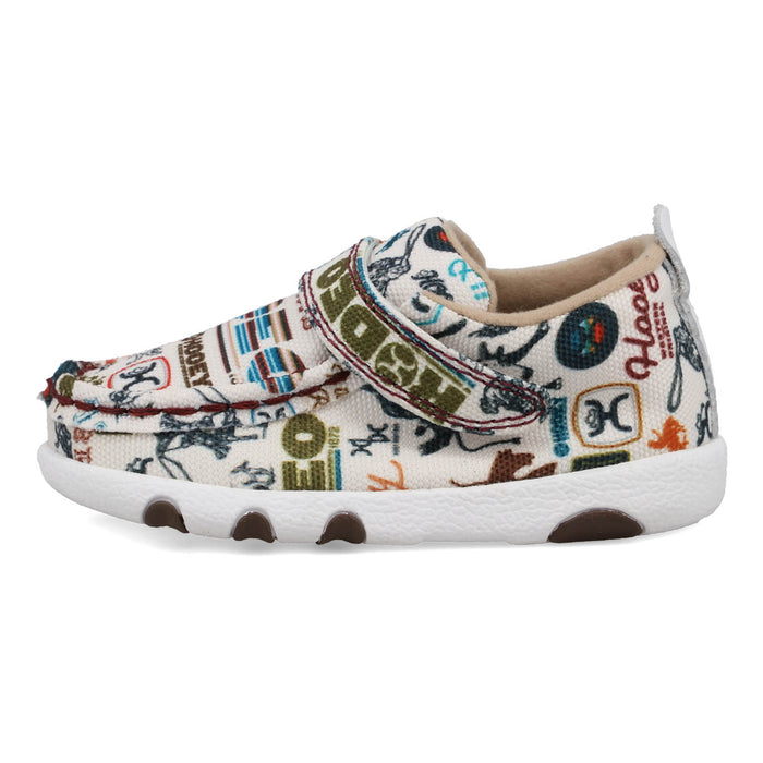 Twisted X Infant Unisex Hooey Driving Moc Words Multi-Color Fabric Slip-On Shoes
