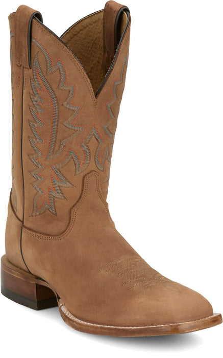 Justin Mens Rancho 11in Western Butterscotch Leather Bent Rail Cowboy Boots