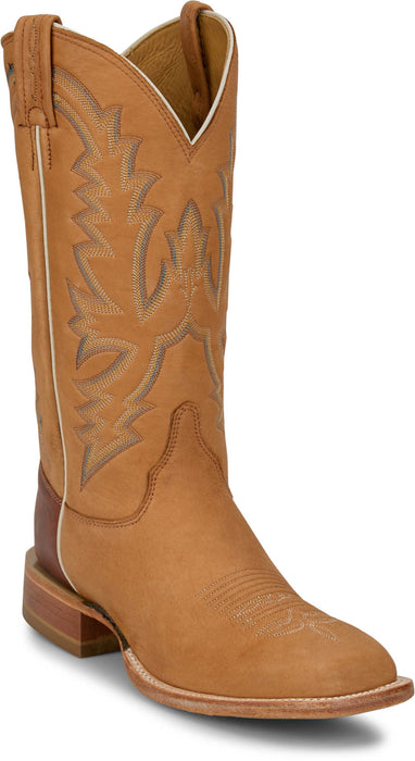 Justin Mens Boston 13in Whitetail Deer Cognac Leather CPX Cowboy Boots