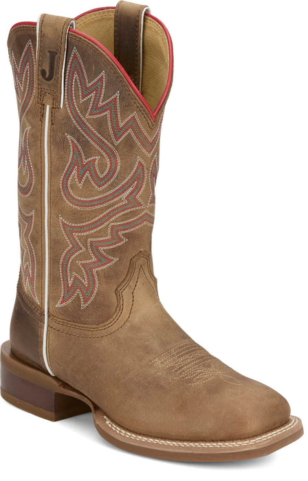 Justin Womens Little Sugar Taupe Leather Frontier Cowboy Boots