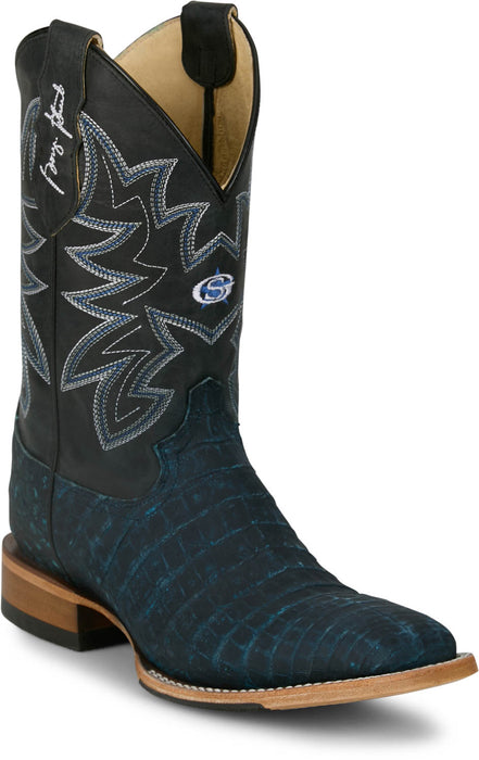 Justin Mens San Antone 11in Dusty Caiman George Strait Cowboy Boots