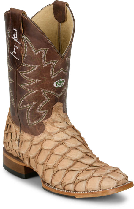 Justin Mens Ocean View 11in Rustic Pirarucu George Strait Cowboy Boots