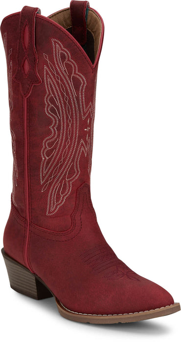Justin Womens Renie 12in Western Classic Red Leather Cowboy Boots