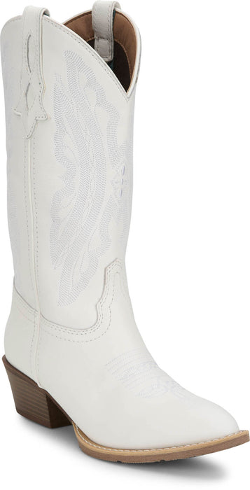 Justin Womens Renie 12in Western Bright White Leather Cowboy Boots