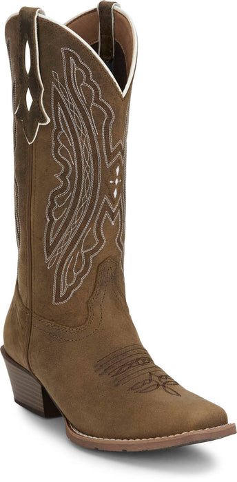 Justin Womens Rae Taupe Leather Cowboy Boots
