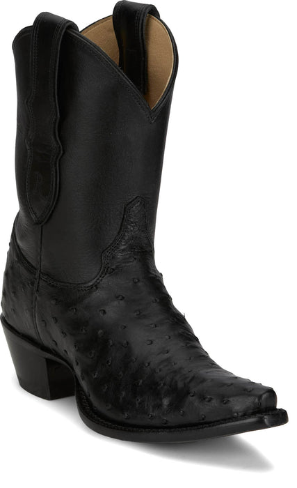Justin Womens Anthem Black FQ Ostrich Cowboy Boots