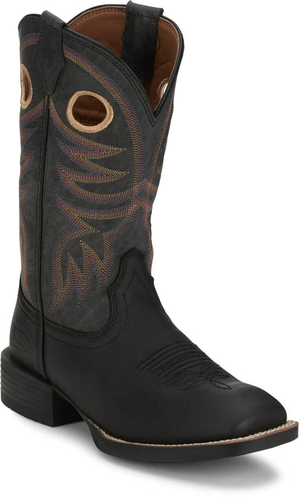 Justin Womens Dixie Black Leather Cowboy Boots