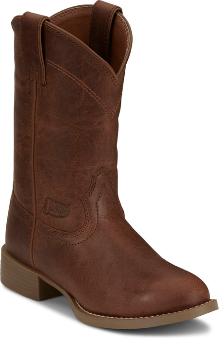 Justin Womens Blain 10in Roper Chocolate Leather Cowboy Boots