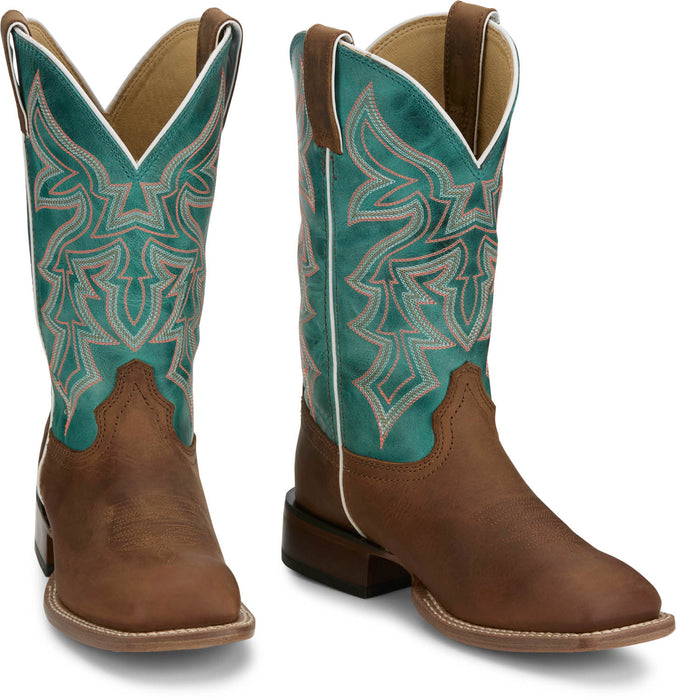 Justin Womens Miss Ellie Rustic Leather Frontier Cowboy Boots