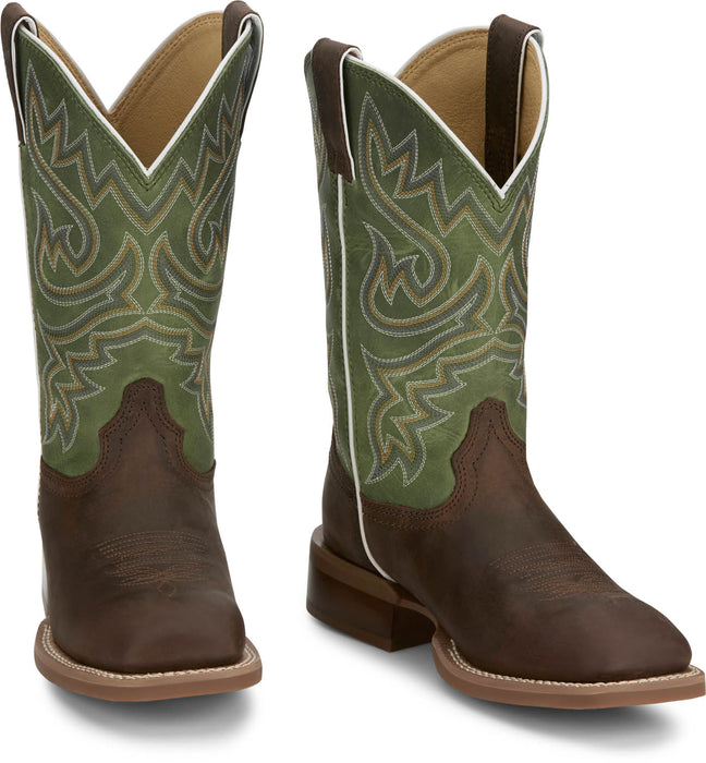 Justin Womens Little Sugar Walnut Leather Frontier Cowboy Boots