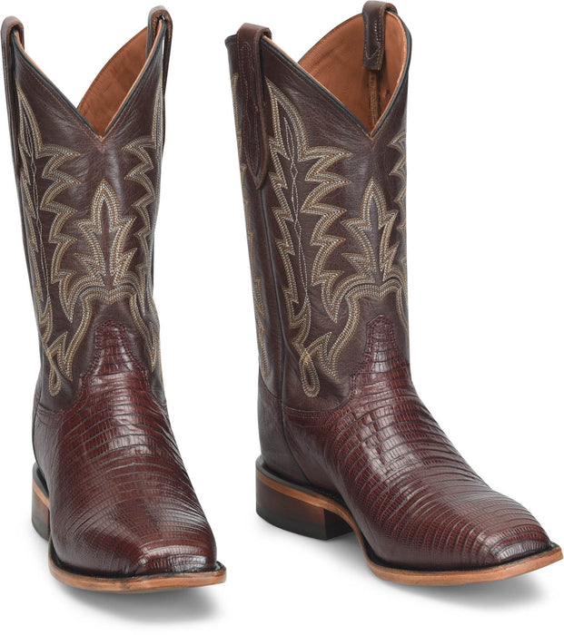 Justin Mens Reposado 12in Chocolate Lizard Skin George Strait Cowboy Boots