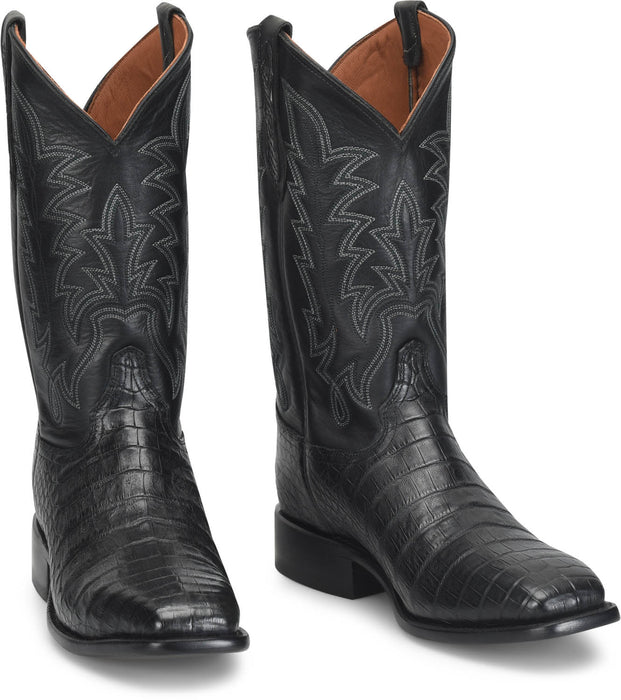 Justin Mens Panama Obsidian Caiman George Strait Cowboy Boots