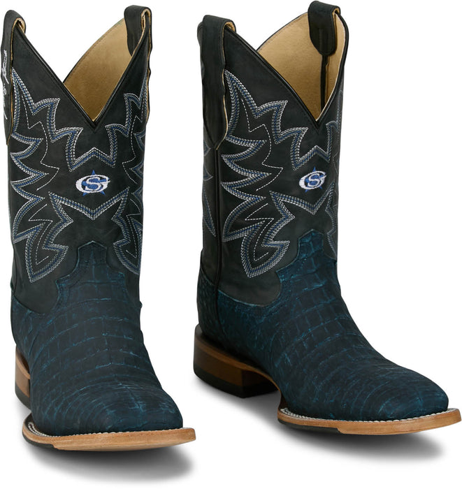 Justin Mens San Antone 11in Dusty Caiman George Strait Cowboy Boots