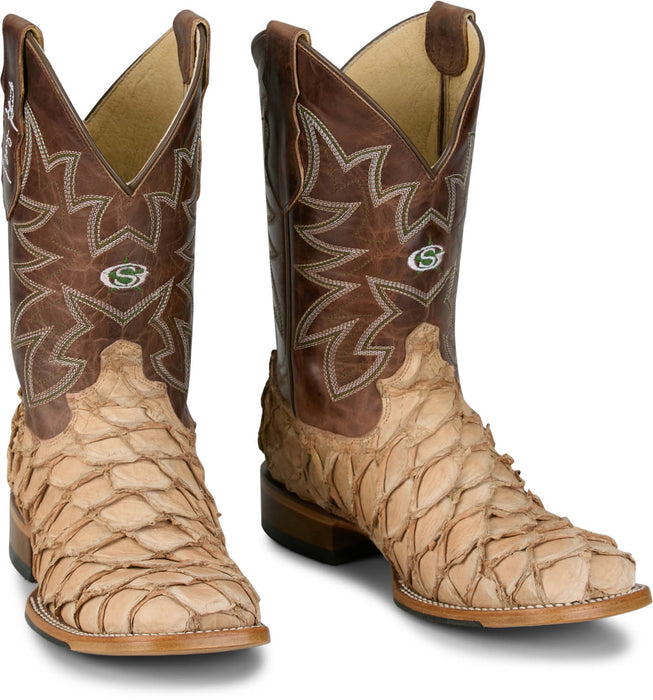 Justin Mens Ocean View 11in Rustic Pirarucu George Strait Cowboy Boots