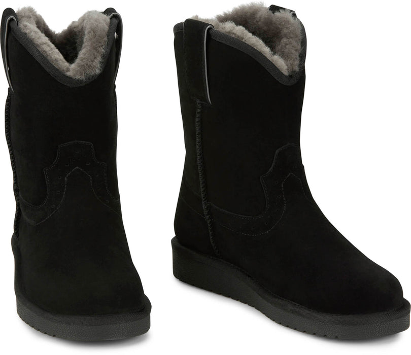 Justin Womens Heidi 8in Black Shearling Cowboy Boots