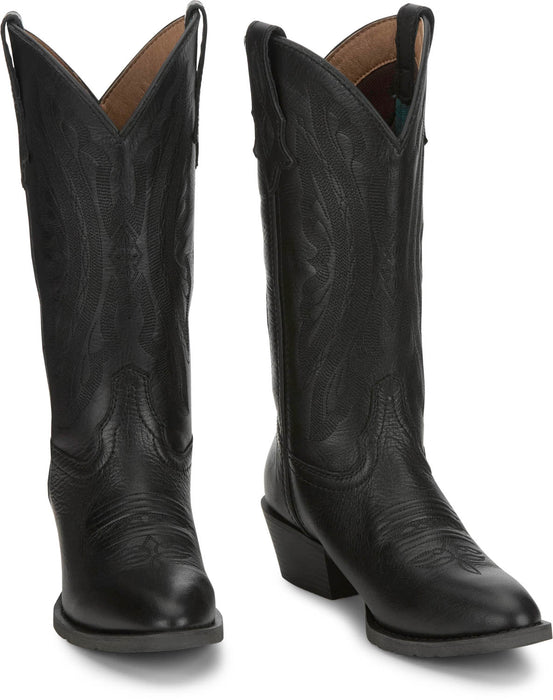 Justin Womens Renie 12in Western Midnight Leather Cowboy Boots