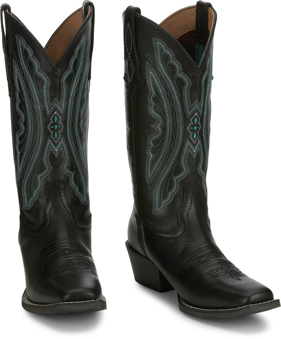 Justin Womens Rae Midnight Leather Cowboy Boots