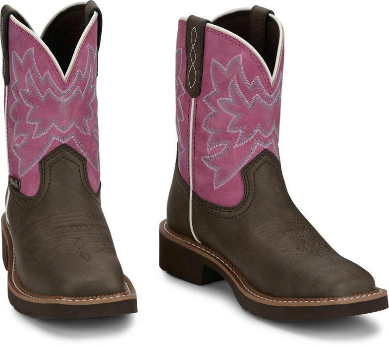 Justin Womens Sunny Chocolate Leather Cowboy Boots
