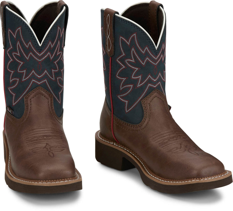 Justin Womens Sunny Brick Leather Cowboy Boots