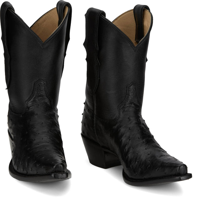 Justin Womens Anthem Black FQ Ostrich Cowboy Boots