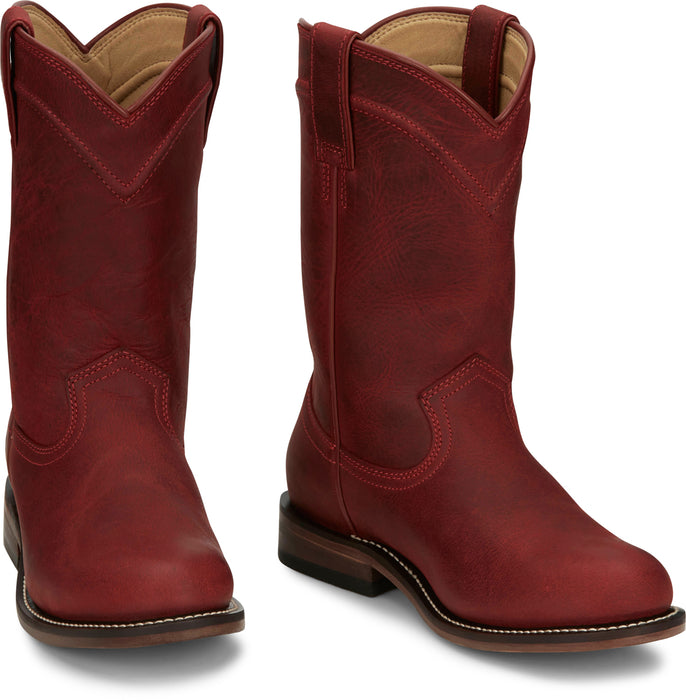 Justin Womens Holland Red Leather Cowboy Boots