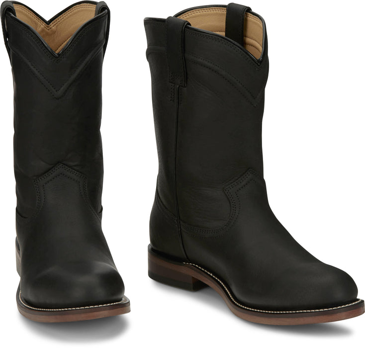 Justin Mens Braswell Black Leather Cowboy Boots