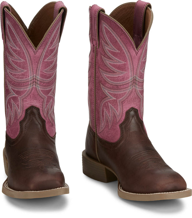Justin Womens Demeter Walnut Leather Cowboy Boots