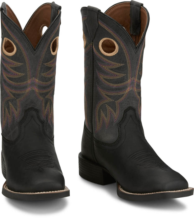 Justin Womens Dixie Black Leather Cowboy Boots