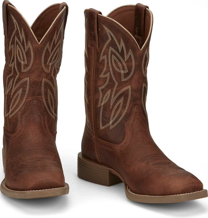 Justin Mens Canter 11in Western Dusky Water Buffalo Cowboy Boots