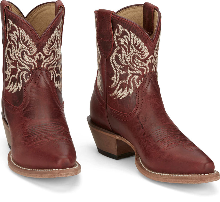 Justin Womens Isabella Ruby Leather Cowboy Boots