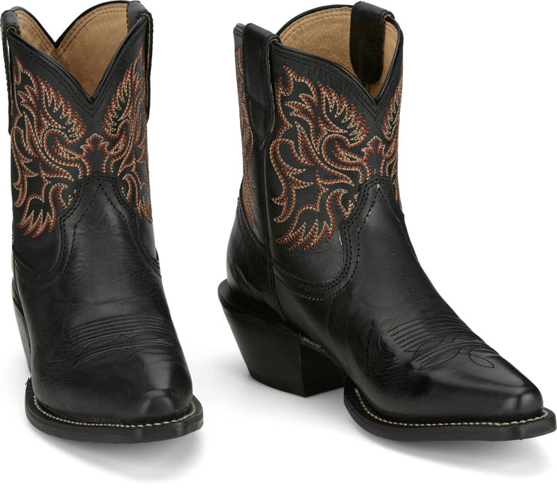 Justin Womens Isabella Coal Leather Cowboy Boots