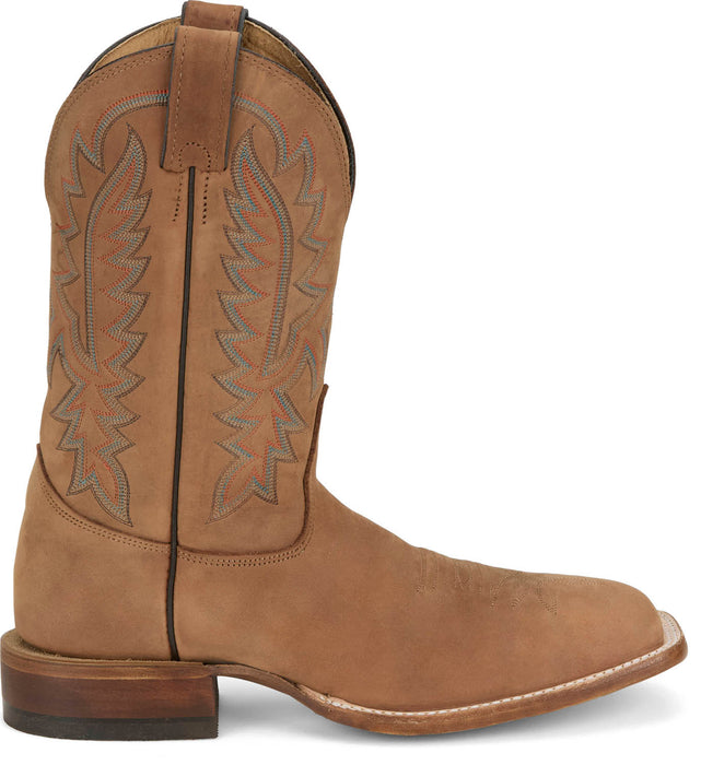 Justin Mens Rancho 11in Western Butterscotch Leather Bent Rail Cowboy Boots