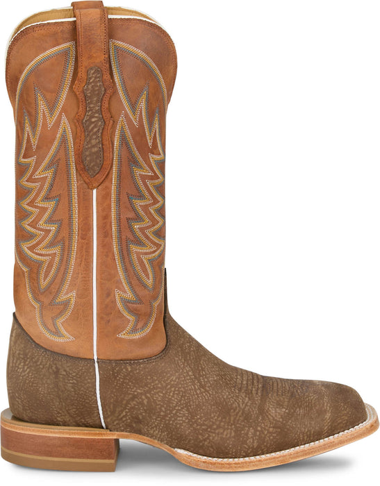 Justin Mens Cowman 13in Shrunken Shoulder Tan Leather CPX Cowboy Boots