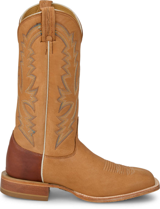 Justin Mens Boston 13in Whitetail Deer Cognac Leather CPX Cowboy Boots