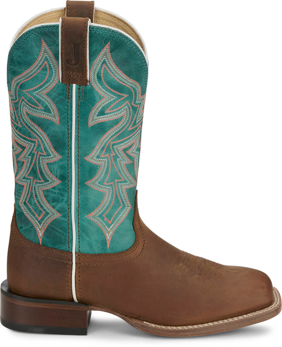 Justin Womens Miss Ellie Rustic Leather Frontier Cowboy Boots