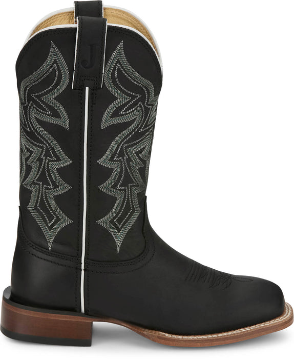 Justin Womens Miss Ellie Midnight Leather Frontier Cowboy Boots