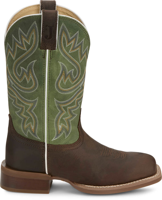 Justin Womens Little Sugar Walnut Leather Frontier Cowboy Boots